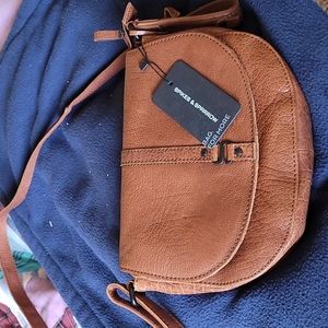 Spikes and Sparrow brown leather handbag